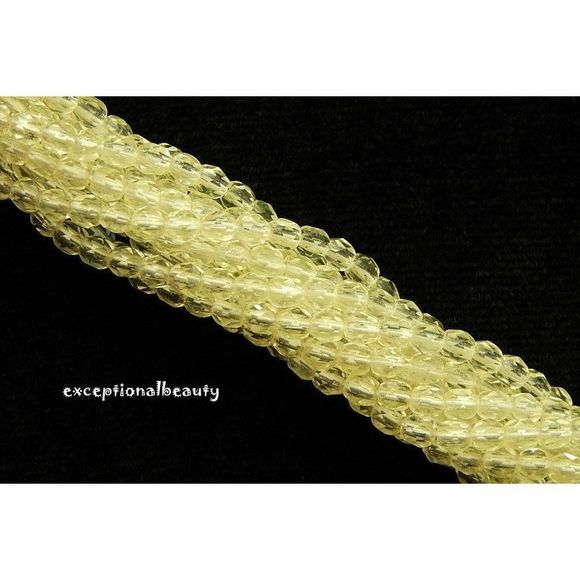 600 Bulk Lot 6 Strands Light Yellow 3mm Czech Fire Polished Faceted Spacer Beads - Picture 1 of 3